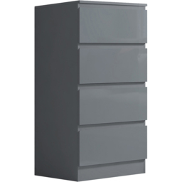 FWStyle Stora 4 Drawer Grey Gloss Chest Of Drawers - Wilko - thumbnail 3