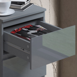 FWStyle Stora 4 Drawer Grey Gloss Chest Of Drawers - Wilko - thumbnail 4