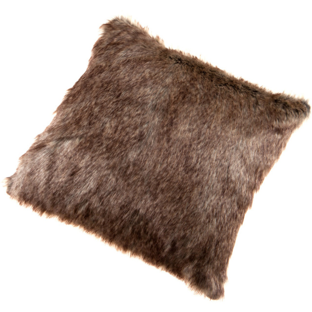 Kaikoo Brown Fur Tipped Cushion - Wilko - image 1