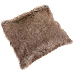 Kaikoo Brown Fur Tipped Cushion - Wilko - thumbnail 3