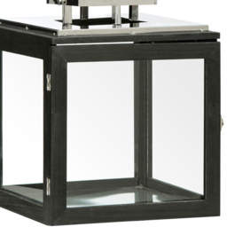 Premier Housewares Regents Park Stainless Steel Lantern Small - Size: 28 x 28 x 37cm - Black - Wilko - thumbnail 4