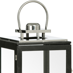 Premier Housewares Regents Park Stainless Steel Lantern Small - Size: 28 x 28 x 37cm - Black - Wilko - thumbnail 3