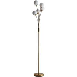 Kliving Mabel 5 Light Satin Brass Floor Lamp - Size: 160 x 27.5 x 27.5cm - Gold - Wilko