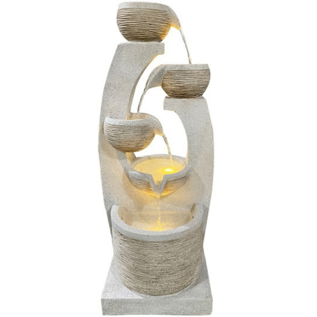 Tranquillity Harmony Falls LED Water Feature - Size: 86 x 32 x 36cm - Grey - Wilko - image 1