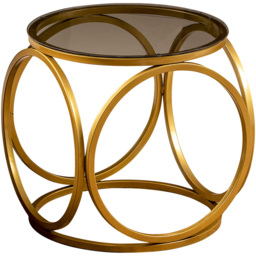 Decorotika Mimo Gold Metal and Glass Coffee Table - Size: 40 x 40 x 40cm - Wilko - thumbnail 3