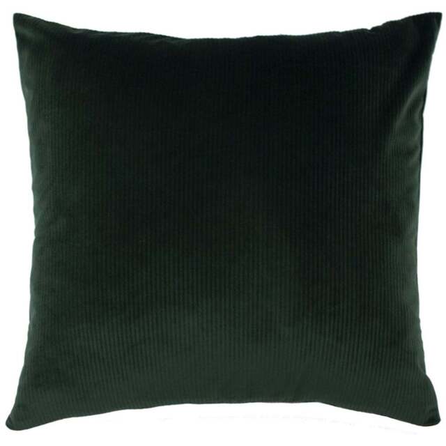 furn. Aurora Emerald Green Ribbed Velvet Cushion - Size: 45 x 45cm - Wilko - image 1