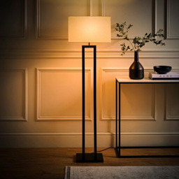 ValueLights Gloria Lamp Shade Black Double Stem Metal LED Floor Lamp - Size: 150.5 x 43 x 25cm - Wilko - thumbnail 7