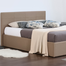 Brooklyn Double Mocha Fabric Gas Lift Ottoman Bed - Brown - Wilko - thumbnail 3