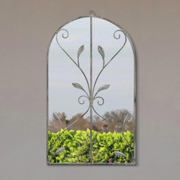 MirrorOutlet The Arcus Concrete Framed Arched Garden Mirror 80 x 46cm - Size: 80 x 46 x 3cm - Grey - Wilko - thumbnail 3
