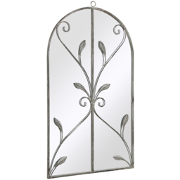 MirrorOutlet The Arcus Concrete Framed Arched Garden Mirror 80 x 46cm - Size: 80 x 46 x 3cm - Grey - Wilko - thumbnail 4