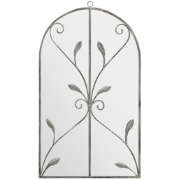 MirrorOutlet The Arcus Concrete Framed Arched Garden Mirror 80 x 46cm - Size: 80 x 46 x 3cm - Grey - Wilko - thumbnail 1