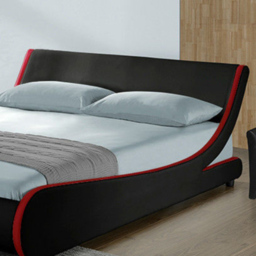 Home Detail Galactic Double Black and Red Faux Leather Bed Frame - Wilko - thumbnail 4