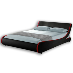 Home Detail Galactic Double Black and Red Faux Leather Bed Frame - Wilko - thumbnail 3