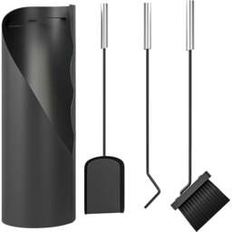 Outsunny 4 Piece Black Metal Fireplace Companion Set - Size: 65 x 20 x 20cm - Wilko - thumbnail 1