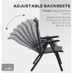 Outsunny Set of 4 Black and Grey Rattan Folding Garden Chair - Size: 71 x 58 x 111cm - Wilko - thumbnail 6