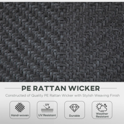 Outsunny Set of 4 Black and Grey Rattan Folding Garden Chair - Size: 71 x 58 x 111cm - Wilko - thumbnail 7