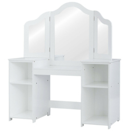 Costway Kids Princess Makeup Vanity Table with Mirror - Size: 106 x 40 x 117cm - White - Wilko - thumbnail 4