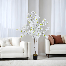 Living and Home Cherry Blossom Artificial Tree Decoration 165cm - Size: 165 x 98 x 98cm - White - Wilko - thumbnail 3