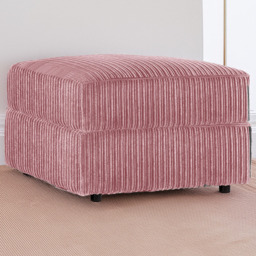 Luxor Pink Jumbo Cord Footstool - Size: 45 x 55 x 55cm - Wilko - thumbnail 1