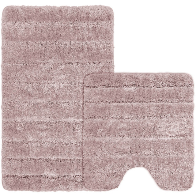 Velosso Lexington Blush Bath Mat Set - Size: 50 x 80 x 1cm - Pink - Wilko - image 1
