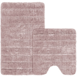 Velosso Lexington Blush Bath Mat Set - Size: 50 x 80 x 1cm - Pink - Wilko