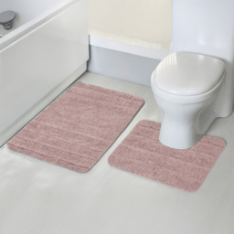 Velosso Lexington Blush Bath Mat Set - Size: 50 x 80 x 1cm - Pink - Wilko - thumbnail 3