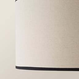 ValueLights Eva Linen Large Drum Shade with Black Trim - Size: 25 x 45 x 45cm - Cream - Wilko - thumbnail 5