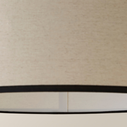 ValueLights Eva Linen Large Drum Shade with Black Trim - Size: 25 x 45 x 45cm - Cream - Wilko - thumbnail 4