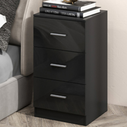 Costway 3 Drawer Black Wooden Dresser Cabinet - Size: 37 x 34 x 66cm - Wilko - thumbnail 1