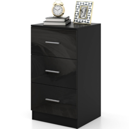 Costway 3 Drawer Black Wooden Dresser Cabinet - Size: 37 x 34 x 66cm - Wilko - thumbnail 3