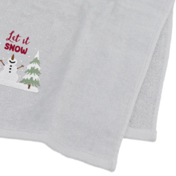 Noel Square Let It Snow White Hand Towel 2 Pack - Size: 66 x 41 x 1cm - Wilko - thumbnail 5