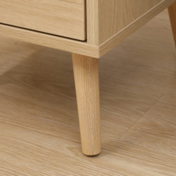 FurnitureHMD 2 Drawer Wooden and Rattan Weaving Bedside Table - Natural - Wilko - thumbnail 5