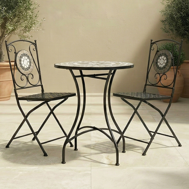 Charles Bentley 2 Seater Bistro Set Mosaic Black and Grey - Wilko - image 1