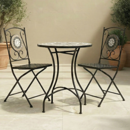 Charles Bentley 2 Seater Bistro Set Mosaic Black and Grey - Wilko - thumbnail 1