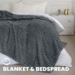 Velosso Charcoal Waffle Plush Throw 127 x 152cm - Size: 127 x 152 x 1cm - Wilko - thumbnail 3