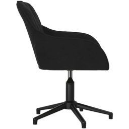 vidaXL Black Velvet Height-Adjustable Swivel Office Chair - Size: 72 x 56 x 61.5cm - Wilko - thumbnail 5