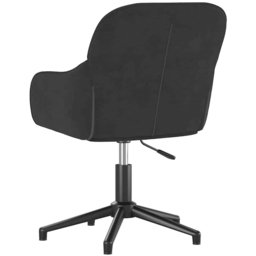 vidaXL Black Velvet Height-Adjustable Swivel Office Chair - Size: 72 x 56 x 61.5cm - Wilko - thumbnail 6