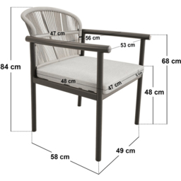 SOLACE+CO Kyla 4 Seater Garden Lounge Set - Grey + Brown - Wilko - thumbnail 6