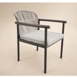 SOLACE+CO Kyla 4 Seater Garden Lounge Set - Grey + Brown - Wilko - thumbnail 4