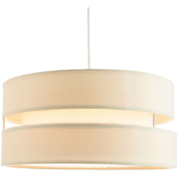 Happy Homewares 3 Tier Cream Linen Fabric Pendant Shade - Size: 17 x 35 x 35cm - Wilko - thumbnail 3