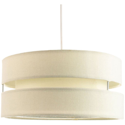Happy Homewares 3 Tier Cream Linen Fabric Pendant Shade - Size: 17 x 35 x 35cm - Wilko
