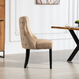 Artemis Home Palata Set of 2 Brown Velvet Fabric Dining Chair - Wilko - thumbnail 4
