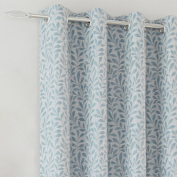 Enhanced Living Sherwood Ice Blue Jacquard Leaf Thermal Blackout Eyelet Curtains 168 x 137cm - Size: W 168 x D 137cm - Wilko - thumbnail 3