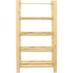 Leighton 5 Shelf Natural Wood Slatted Storage Unit - Brown - Wilko - thumbnail 4