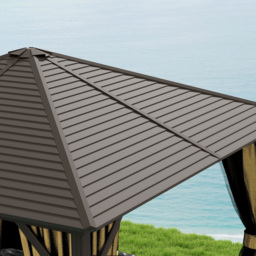 Outsunny 3 x 3m Dark Brown Aluminium Frame Hardtop Gazebo - Wilko - thumbnail 5