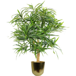 Leaf Gold Fluted Metal Planter 20cm - Size: 20 x 20.5 x 20.5cm - Wilko - thumbnail 4
