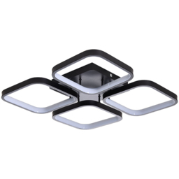 Living and Home Black 4 Square LED Ceiling Light with Remote - Size: 7 x 53 x 53cm - Wilko - thumbnail 1