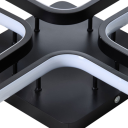 Living and Home Black 4 Square LED Ceiling Light with Remote - Size: 7 x 53 x 53cm - Wilko - thumbnail 6