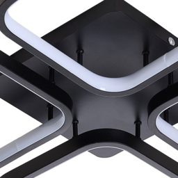 Living and Home Black 4 Square LED Ceiling Light with Remote - Size: 7 x 53 x 53cm - Wilko - thumbnail 5
