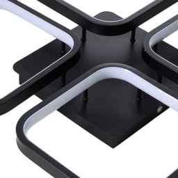 Living and Home Black 4 Square LED Ceiling Light with Remote - Size: 7 x 53 x 53cm - Wilko - thumbnail 4